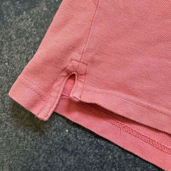 Head Men's Cotton Collared Short Sleeve Polo Shirt Salmon Orange Pink Size Large - Picture 4 of 16